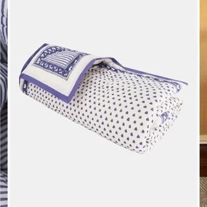 Roller Rabbit, perfect condition baby blanket, heart and stripes